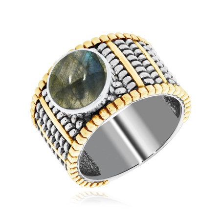 Купить кольцо из серебра с лабрадоритом в интернет-магазине KRASNOE