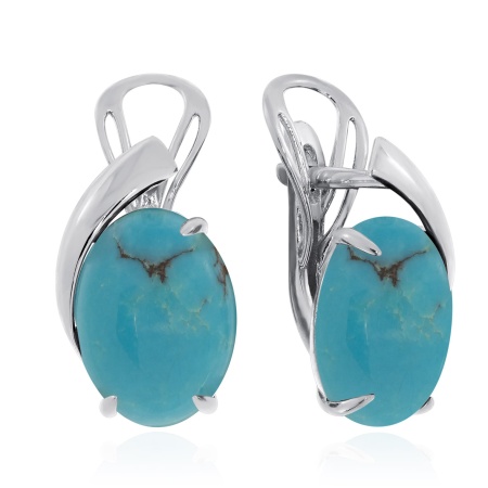Серьги из серебра с бирюзой 2340311827 от KRASNOE, металл Серебро, вставка Бирюза Серьги из серебра с бирюзой 2340311827 от KRASNOE, металл Серебро, вставка Бирюза