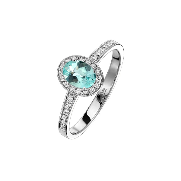 Кольцо из золота с турмалином и бриллиантами