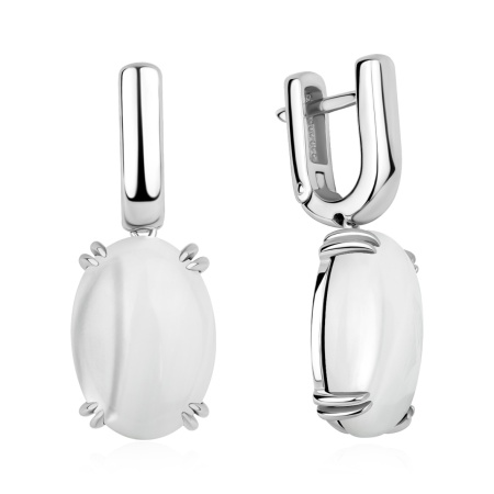 серьги из серебра с перламутром 2340495911 от KRASNOE, металл Серебро, вставка Перламутр