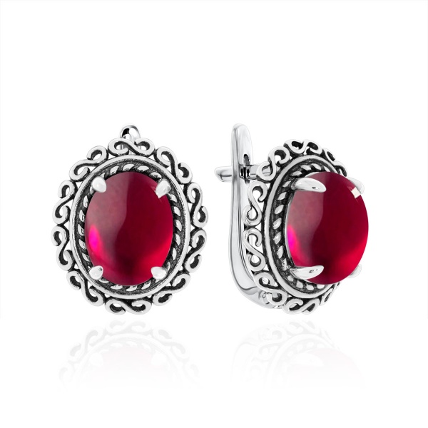 Серьги из серебра с агатами