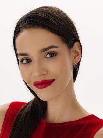 Серьги из серебра с синими кристаллами