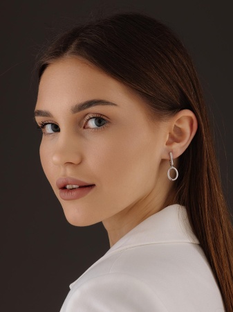 Серьги из серебра без вставок со скидкой