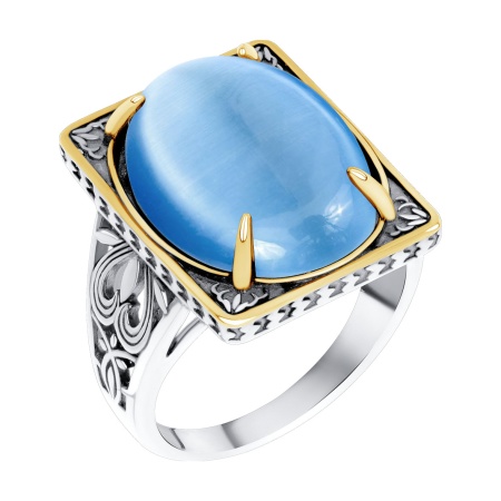 Купить кольцо из серебра с кошачим глазом в интернет-магазине KRASNOE