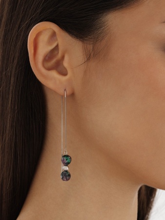 2340590720-1 Серьги (Ag 925) 2340590720-1 от KRASNOE, металл Серебро, вставка Цоизит