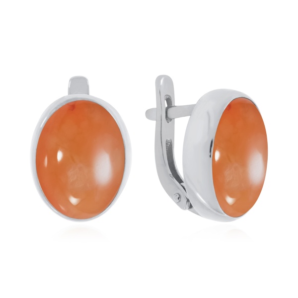 Серьги из серебра с халцедонами в ювелирном интернет-магазине