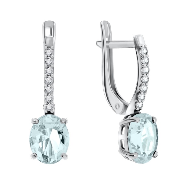 Серьги из серебра с фианитами 2340200185-79 от KRASNOE, металл Серебро, вставка Фианит