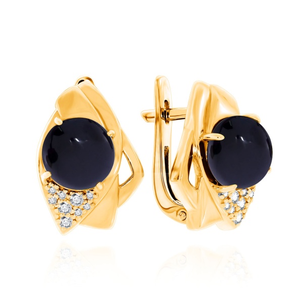 Серьги из серебра с агатами и фианитами 2320392365-20 от KRASNOE, металл Серебро, вставка Агат