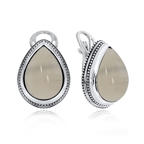 Серьги из серебра с агатами 2310390977-21 от KRASNOE, металл Серебро, вставка Агат