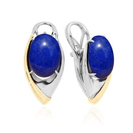 Серьги из серебра с лазуритами 2350472361 от KRASNOE, металл Серебро, вставка Лазурит