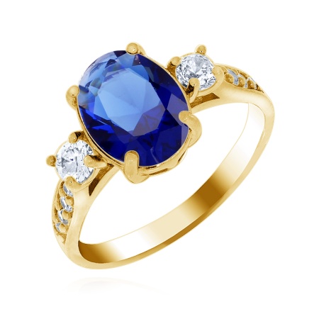 Купить кольцо из серебра с кристалл ювелирныйом и фианитами в интернет-магазине KRASNOE