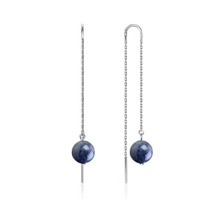 Серьги из серебра с танзанитами