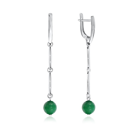 Серьги из серебра с агатами 2340390747-60 от KRASNOE, металл Серебро, вставка Агат