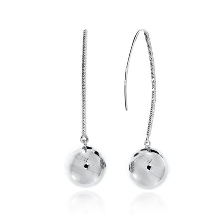 Серьги из серебра без вставок 2340401086 от KRASNOE, металл Серебро, вставка Без вставок Серьги из серебра без вставок 2340401086 от KRASNOE, металл Серебро, вставка Без вставок