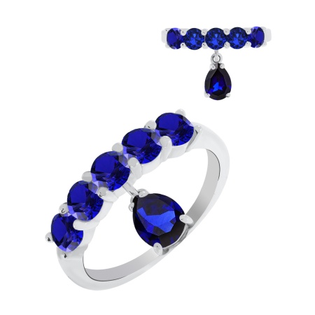 Купить кольцо из серебра с ситаллами в интернет-магазине KRASNOE