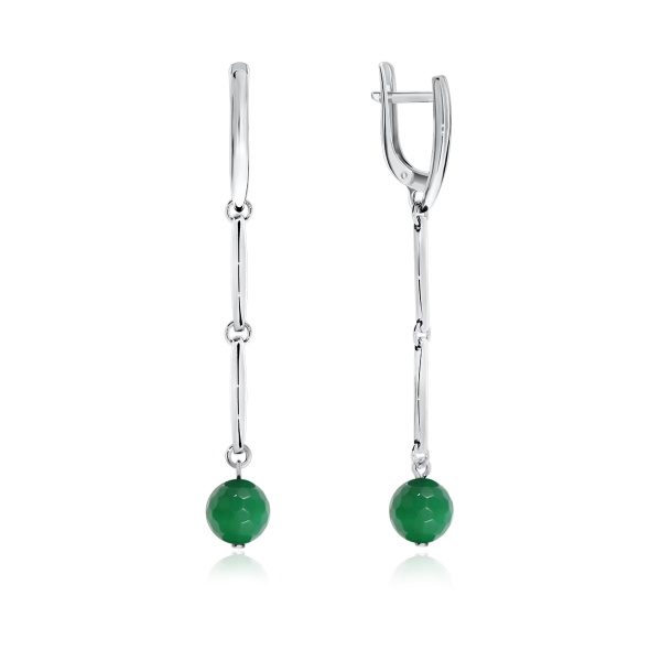 Серьги из серебра с агатами 2340390747-60 от KRASNOE, металл Серебро, вставка Агат