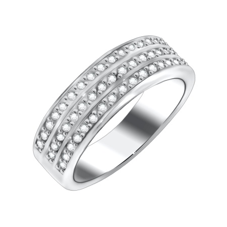 Купить кольцо из серебра с фианитами в интернет-магазине KRASNOE