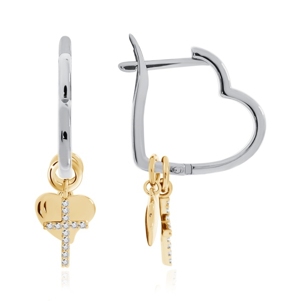 Серьги из серебра с фианитами со скидкой