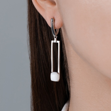 Серьги из серебра с агатами