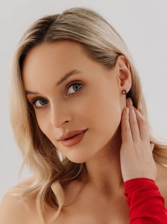 Пусеты из серебра с ситаллами со скидкой