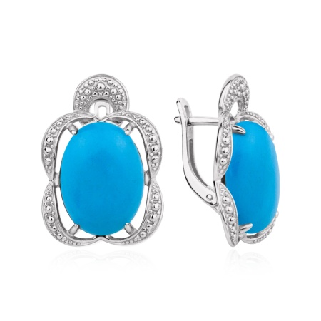 Серьги из серебра с бирюзой
