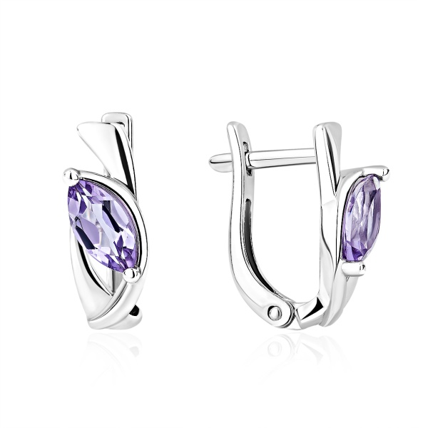 Серьги из серебра с аметистами