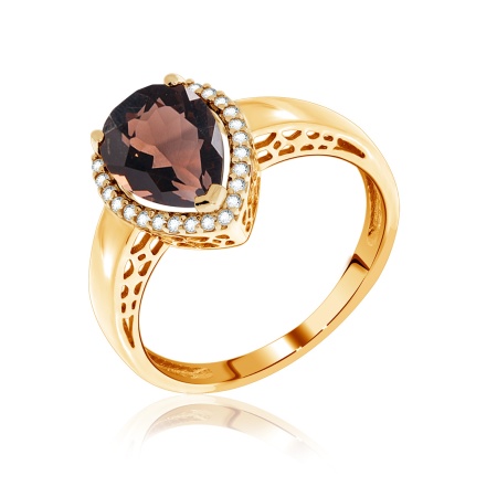 Купить кольцо из серебра с топазом и фианитами в интернет-магазине KRASNOE