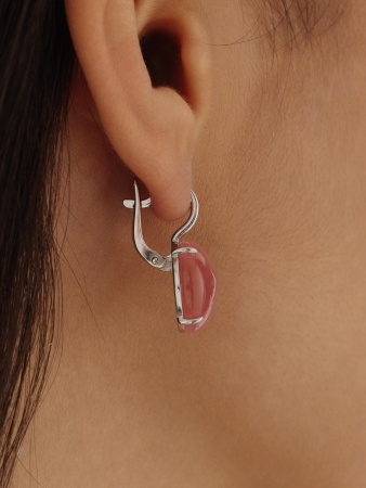 Серьги из серебра с кошачим глазом