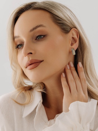 Серьги из серебра без вставок 2317401762 от KRASNOE, металл Серебро, вставка Без вставок Серьги из серебра без вставок 2317401762 от KRASNOE, металл Серебро, вставка Без вставок