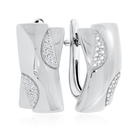 Серьги из серебра с фианитами 2340201130л от KRASNOE, металл Серебро, вставка Фианит