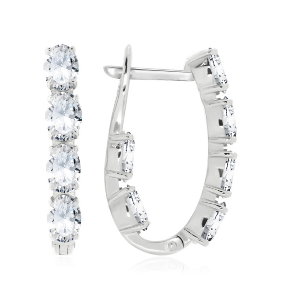 Серьги из серебра с фианитами