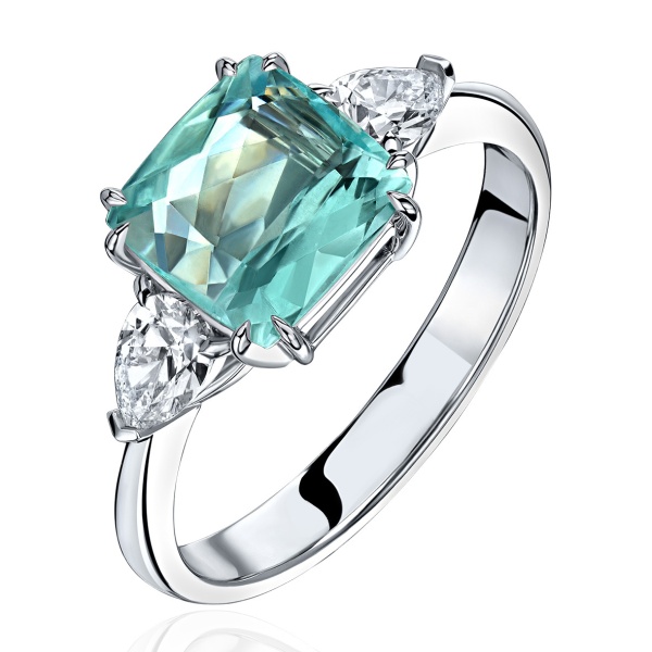 Кольцо из золота с турмалином и бриллиантами