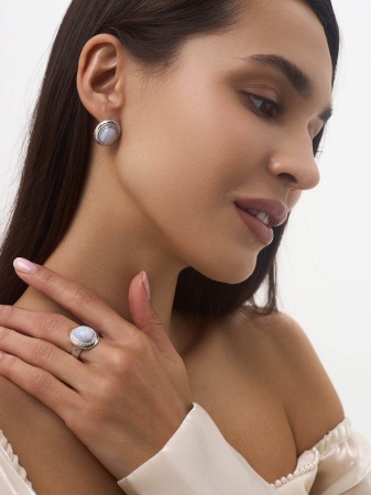 Серьги из серебра с агатами 2340390933-84 от KRASNOE, металл Серебро, вставка Агат