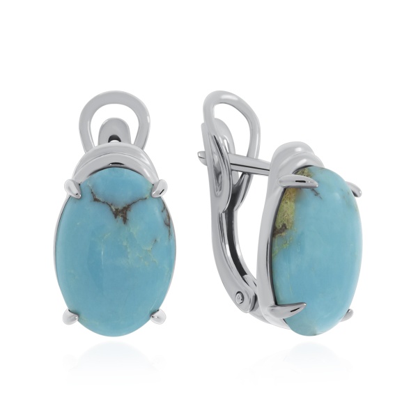 Серьги из серебра с бирюзой в ювелирном интернет-магазине Серьги из серебра с бирюзой в ювелирном интернет-магазине