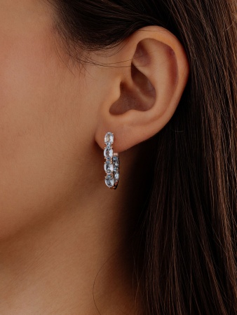 Серьги из серебра с топазами