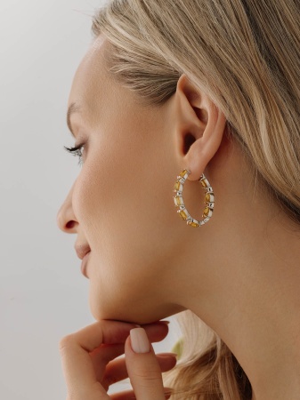 Серьги из серебра с цитринами