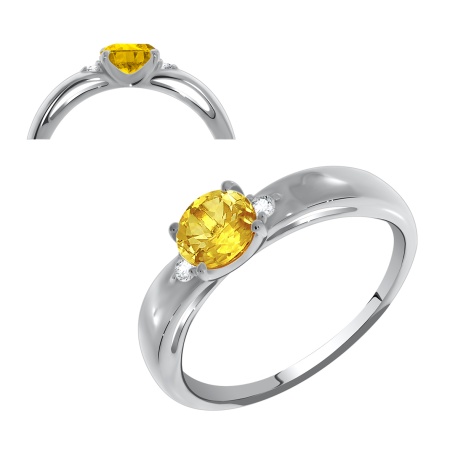 Купить кольцо из серебра с кварцем и фианитами в интернет-магазине KRASNOE