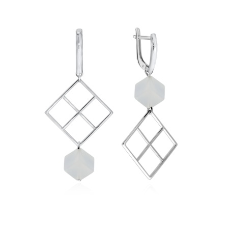 Серьги из серебра с агатами