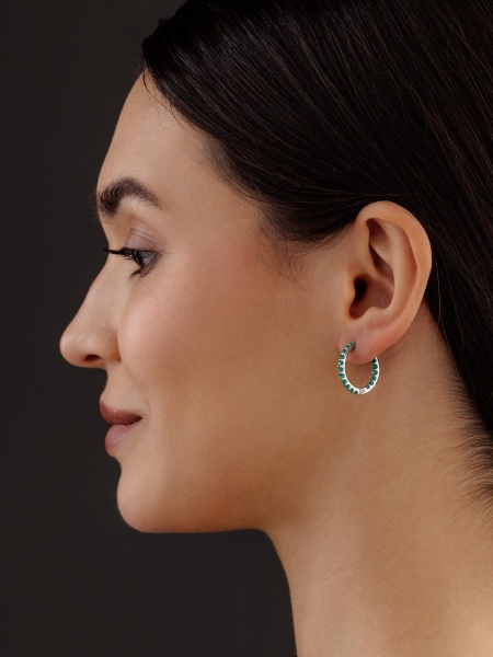 Серьги из серебра с агатами со скидкой