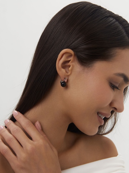 Серьги из серебра с агатами и фианитами 2340391396-1-20 от KRASNOE, металл Серебро, вставка Агат