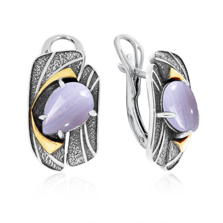 Серьги из серебра с агатами 2317392394-84 от KRASNOE, металл Серебро, вставка Агат