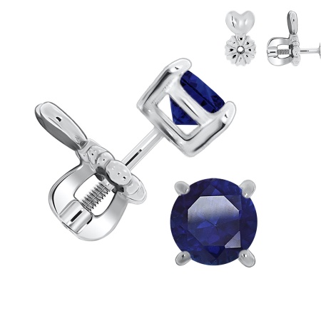 Пусеты из серебра с ситаллами