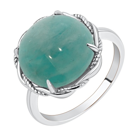 Купить кольцо из серебра с амазонитом в интернет-магазине KRASNOE