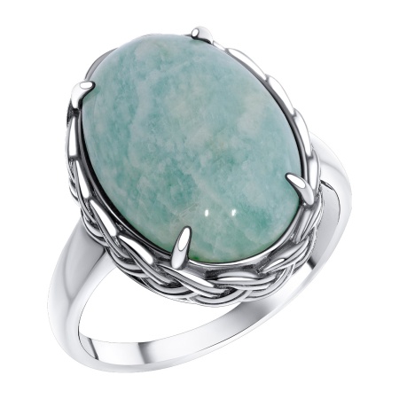 Купить кольцо из серебра с амазонитом в интернет-магазине KRASNOE