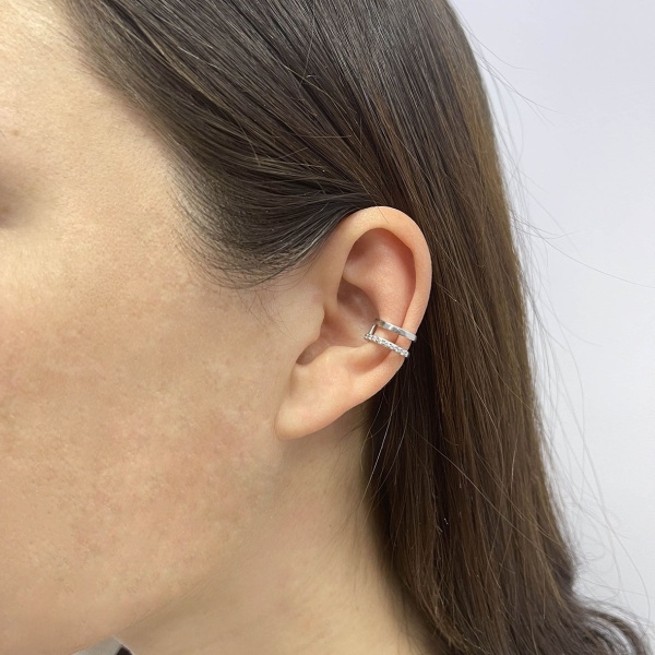 Серьги из серебра с фианитами