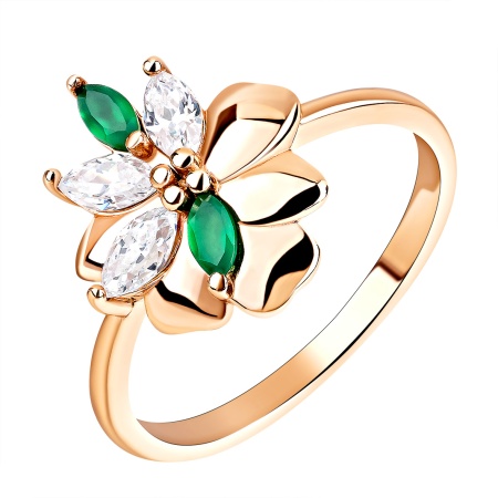 Купить кольцо из серебра с агатами и фианитами в интернет-магазине KRASNOE