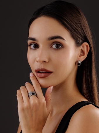 Серьги из серебра с агатами 2310392391-20 от KRASNOE, металл Серебро, вставка Агат