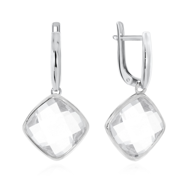 Серьги из серебра с хрусталём