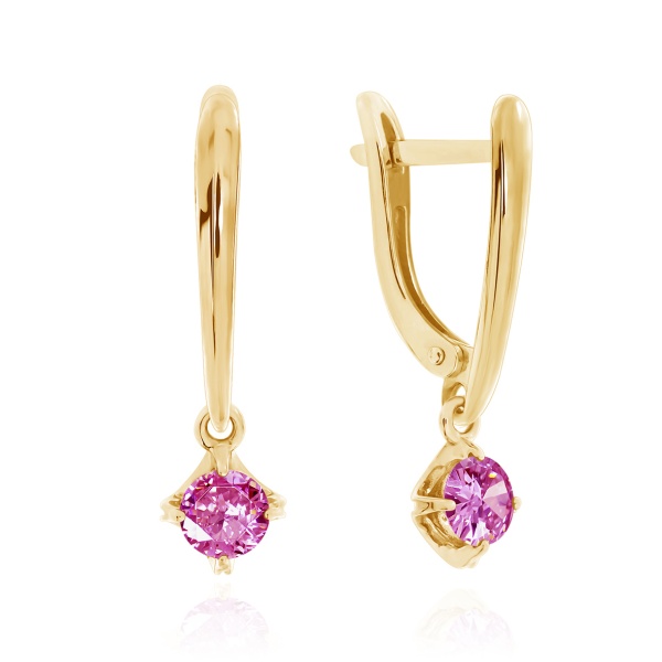 Серьги из серебра с топазами 2320070018-2-30 от KRASNOE, металл Серебро, вставка Топаз Розовый