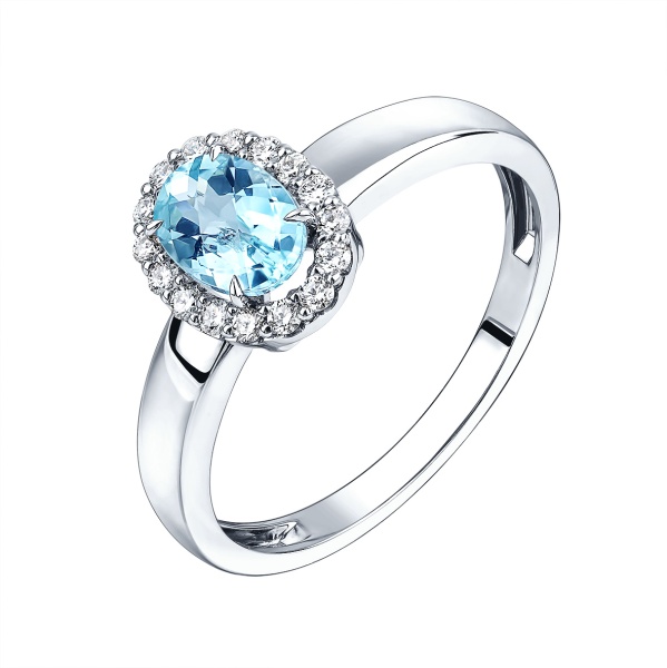 Кольцо из золота с турмалином и бриллиантами